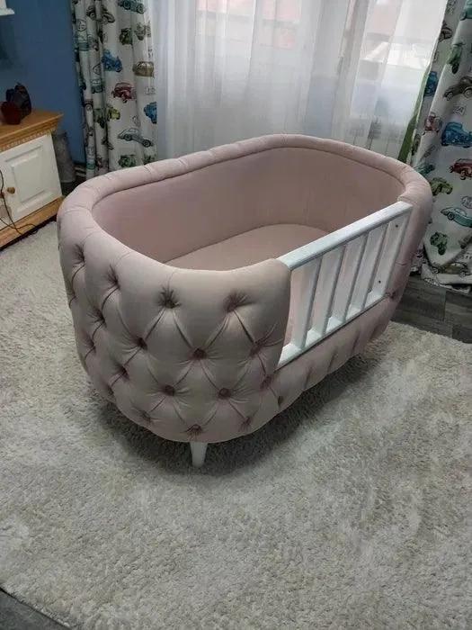 Wooden Twist Wooden Handmade Baby Cot Sleepy Curves Cradle (Beige) 4