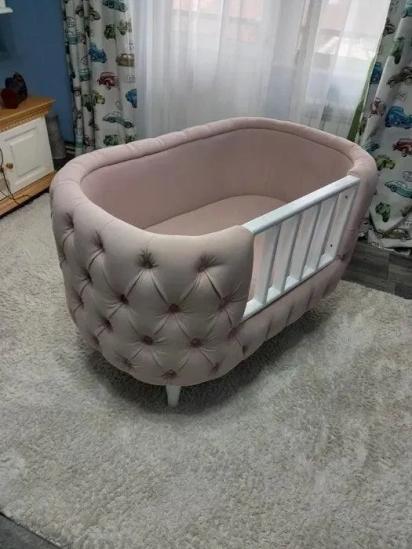 Wooden Twist Wooden Handmade Baby Cot Sleepy Curves Cradle (Beige) 4