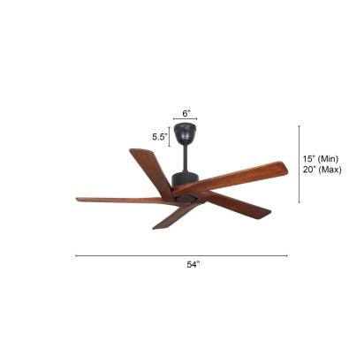 The WhiteTeak Kensington (137 cm Span, Black Finish Metal Body, Walnut Finish Solid Wood Blades) Ceiling Fan by White Teak : Colours available: Brown 6 6