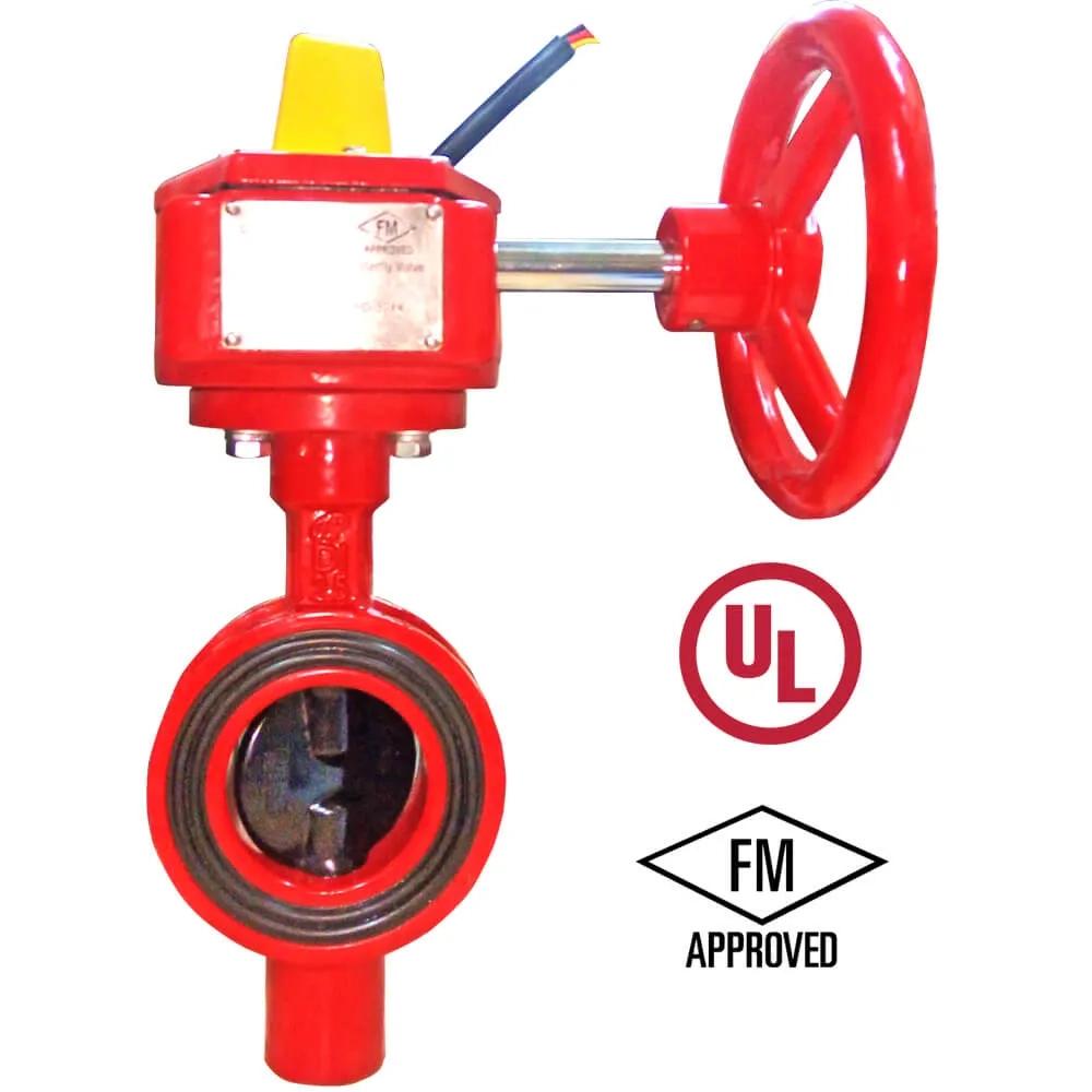 Lehry Butterfly Valve With Tamper Switch Wafer Type 300Psig