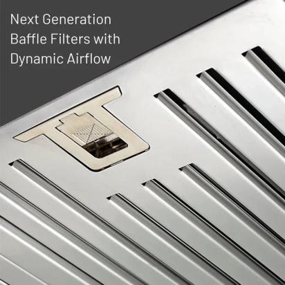 Glen Designer Kitchen Chimney with Push Button Control Baffle Filters 60cm 1000 m3/h - Black (6062 BL) 4