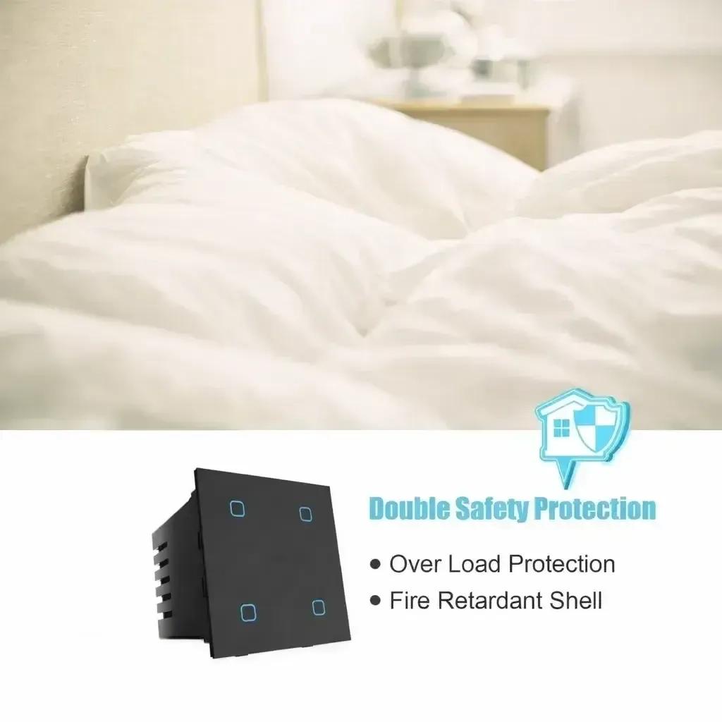 Homemate Wi-Fi 4 Gang Smart Touch Switch - White 2