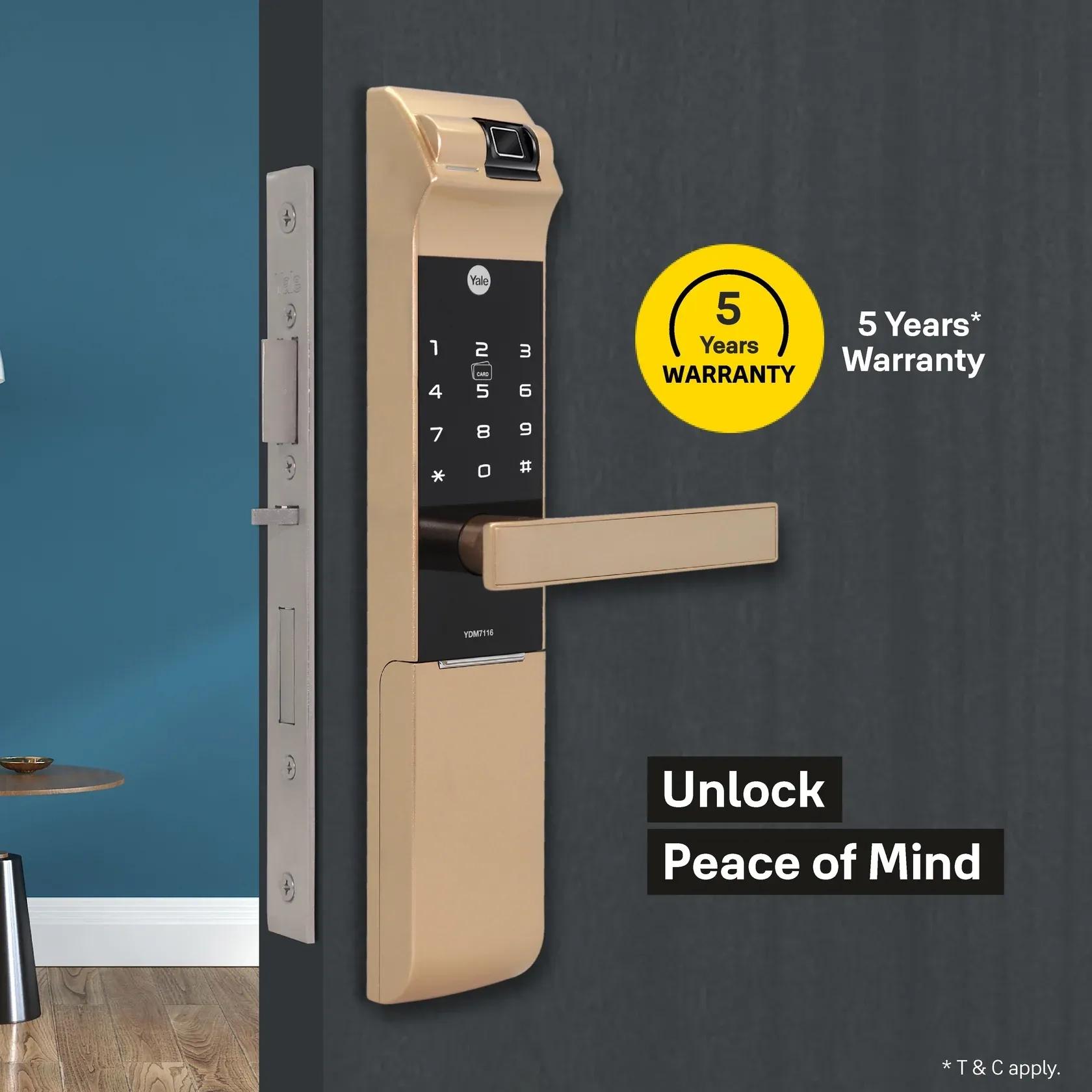 YDM 7116A Smart Lock - Champagne Gold 4