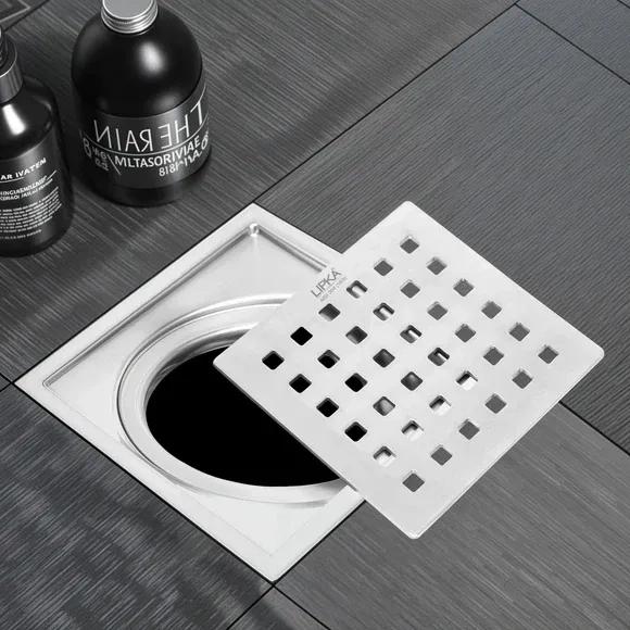 Lipka Red Exclusive Square Floor Drain (6 x 6 Inches)