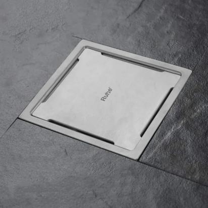 Ruhe Diamond Square 304-Grade Floor Drain With Hole - 6 x 6 Inches by Ruhe : Colours available: Silver 4 6