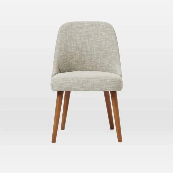 Asian Arts Modern Upholstered Dining Chair with Wooden Legs | Asian Arts 1