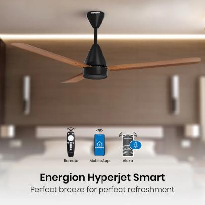 Crompton Energion Hyperjet smart BLDC Ceiling Fan - Dark Cherrywood by Crompton : Colours available: WoodyBrown 3 8