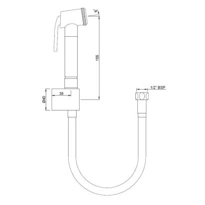Hand Shower - Health Faucet - ALD-CHR-579 by Jaquar : Colours available: Chrome 1 1