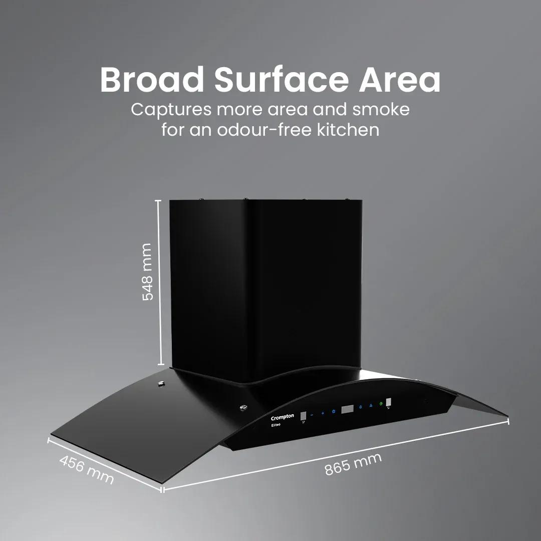 Crompton Eliteo Curv Filterless Chimney 90cm 4