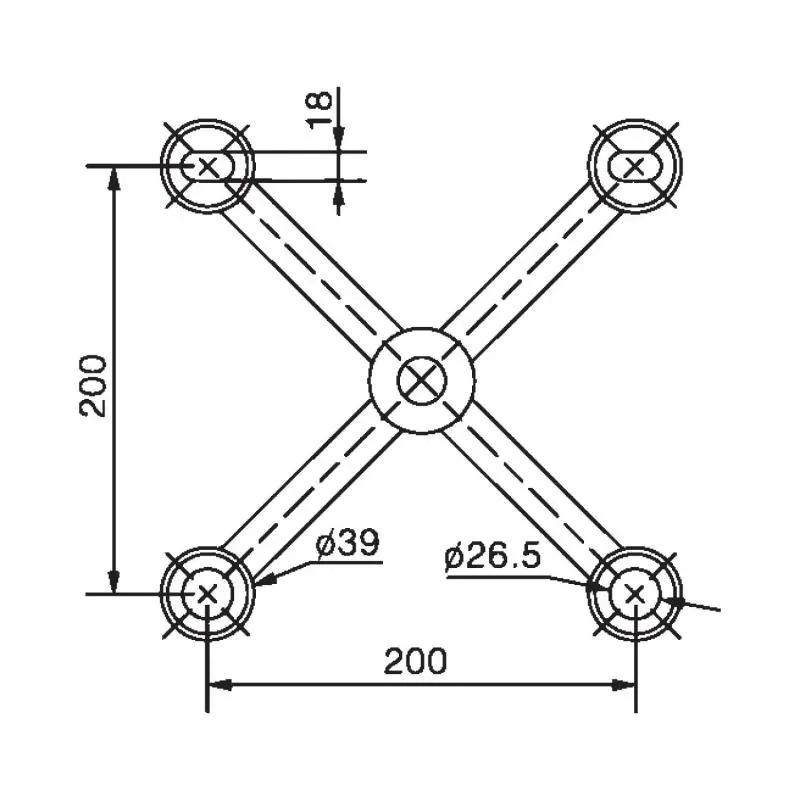 Ozone 4 Way Spider | Finish: Polished Stainless Steel 1