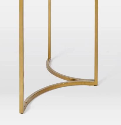 Asian Arts Modern Glam Glass Dining Table - Rectangular Top with Curved Gold Metal Base by Asian Arts : Colours available: Gold 8 4