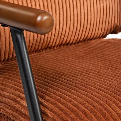 LivingShapes Antho Velvet Dining Chair with Wooden Armrest - Coppery Red by Living Shapes : Colours available: DarkRed 6 7