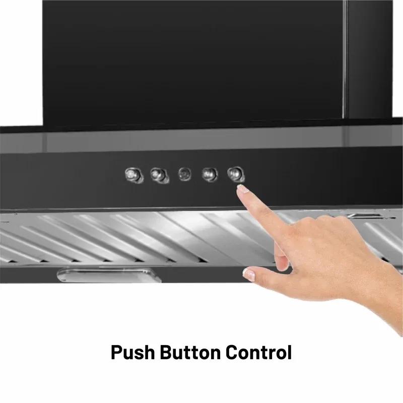 Glen Designer Kitchen Chimney with Push Button Control Baffle Filters 60cm 1000 m3/h - Black (6062 BL) 2