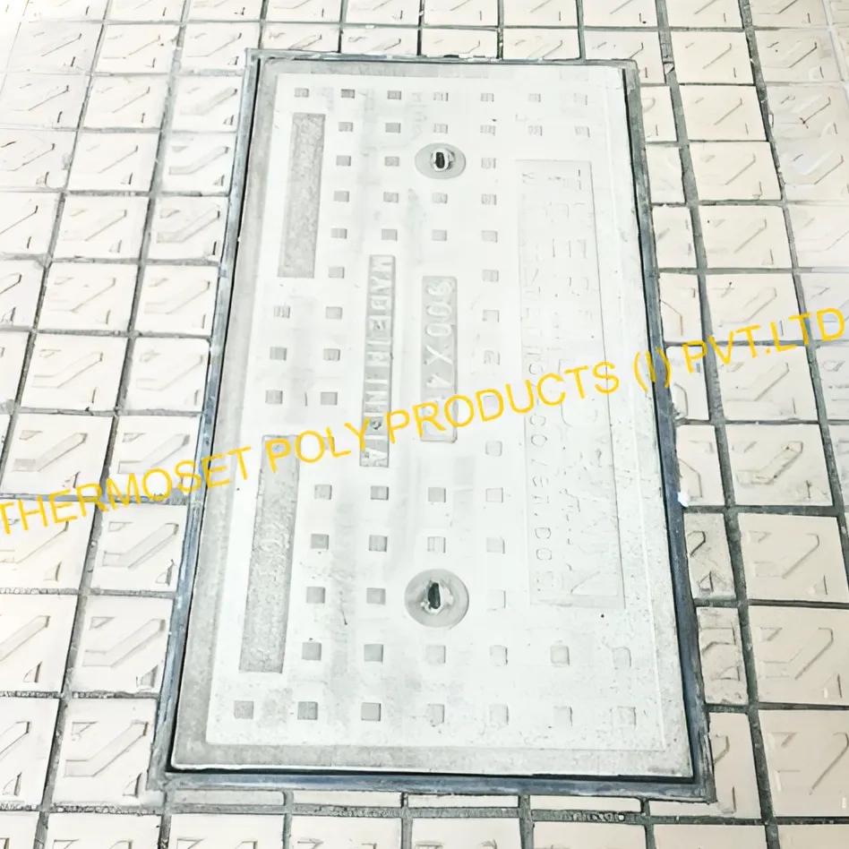 Thermoset Poly FRP GRP Composite Solid Top Manhole Covers 1