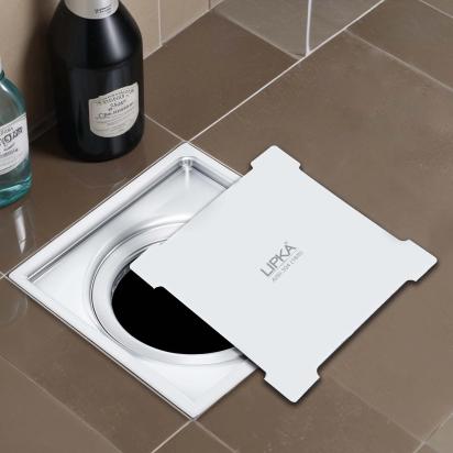 Lipka Yellow Exclusive Square Floor Drain (5 x 5 Inches)