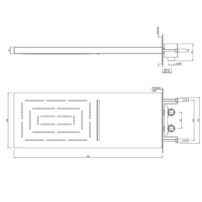 Water Fall Overhead Shower - Graphite by Jaquar : Colours available: Grey 1 1