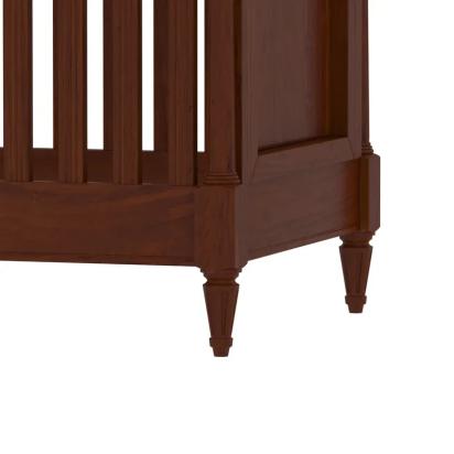 Woodshala Antique Richard Brown Finished Wooden Handmade Cradle 7