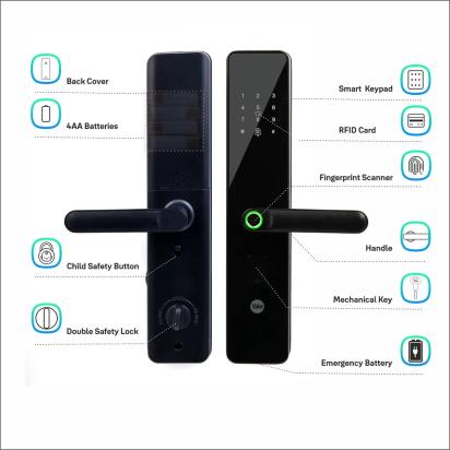 YDME100NxT Smart Door Lock - Black by Yale : Colours available: Black 2 3