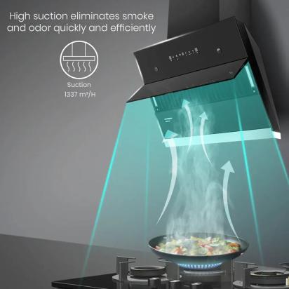 Crompton IntelliMotion Inclined 60cm Filterless Chimney by Crompton : Colours available: Black 2 4