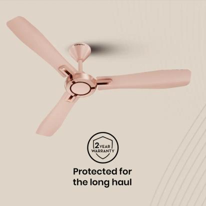 Crompton Highspeed Santos Ceiling Fan - Rose Gold by Crompton : Colours available: MistyRose 15 7