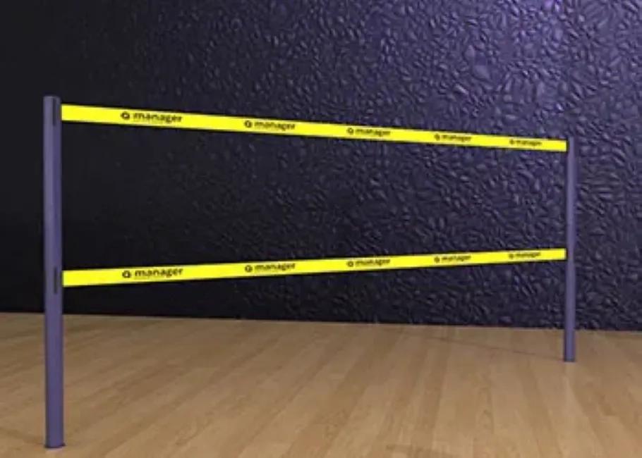 Q-Manager Double Belt Post - Floor Socket 2
