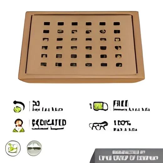 Lipka Red Exclusive Square Floor Drain in Antique Copper PVD Coating (6 x 6 Inches) 3
