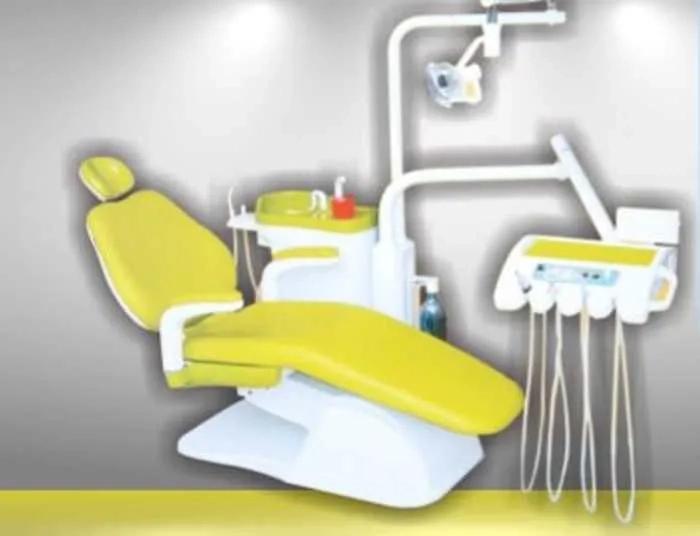 Pink Blue Crowndent Semi Electrical Dental Chair