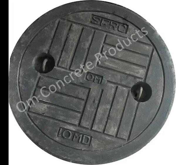 Om Concrete Black Steel Fiber Reinforced Concrete Manhole Cover