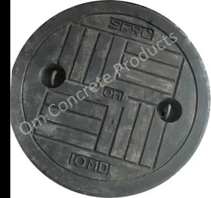Om Concrete Black Steel Fiber Reinforced Concrete Manhole Cover by Om Concrete : Colours available: Black