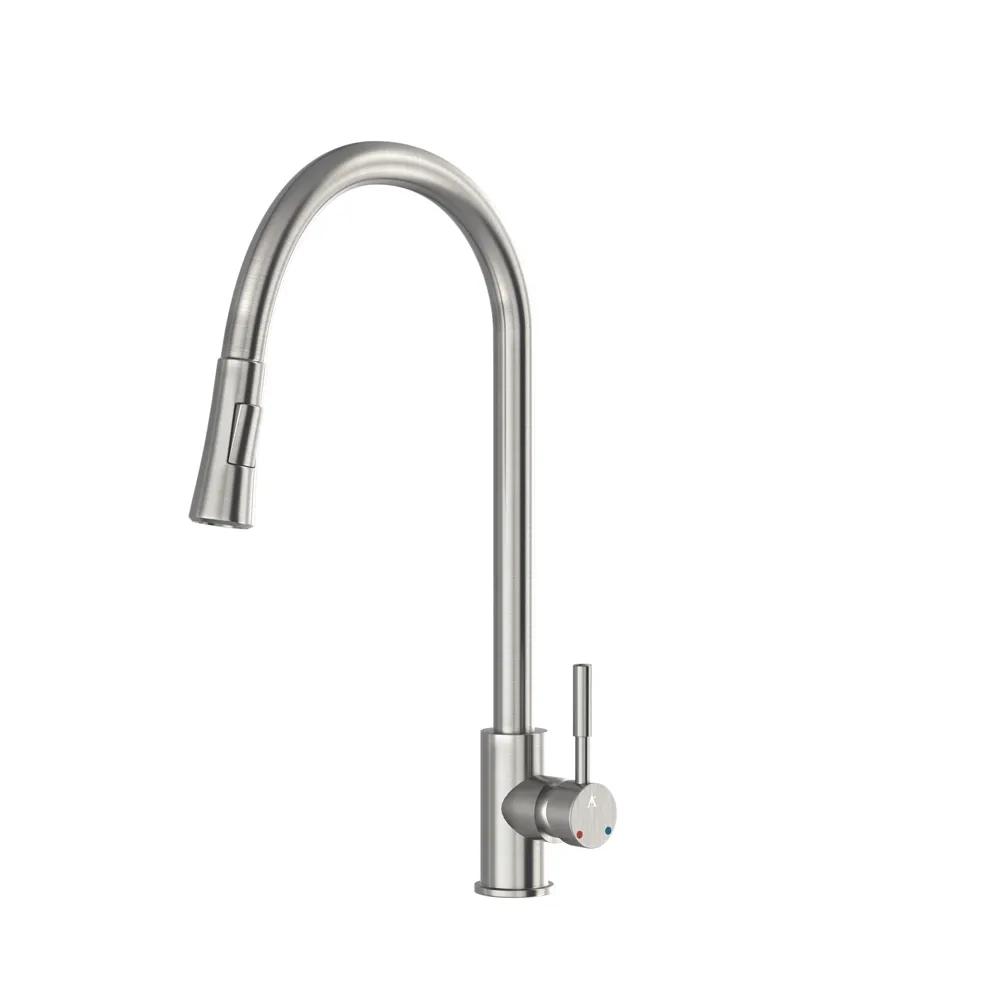 Artize FLO2 Single Lever Pulldown Sink Mixer - Stainless Steel - AKF-SSF-77175B