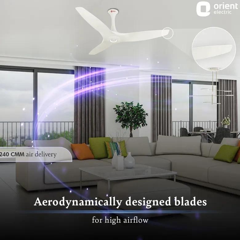 Orient Electric Aeroquiet Premium Silent Ceiling Fan 1230mm White 1