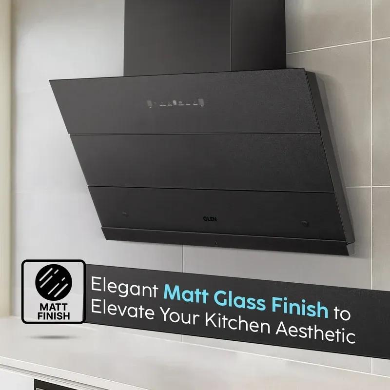 Glen Auto Clean Matt Glass Chimney Filter-less with Heat Sensor, BLDC Motor 1600 m³/h - 60/75/90cm (CH6073HSRMGAC) 2