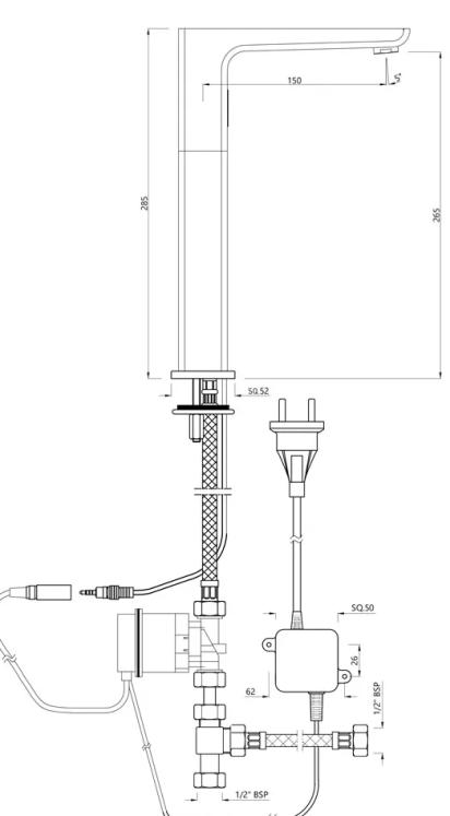 Tall Boy Sensor Faucet - SNR-CHR-35017PMEBPK by Jaquar : Colours available: Chrome 1 1