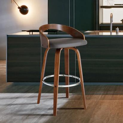 Wooden High Bar Stool by Aadinath Furniture : Colours available: WoodyBrown