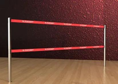 Q-Manager Double Belt Post - Floor Socket 1