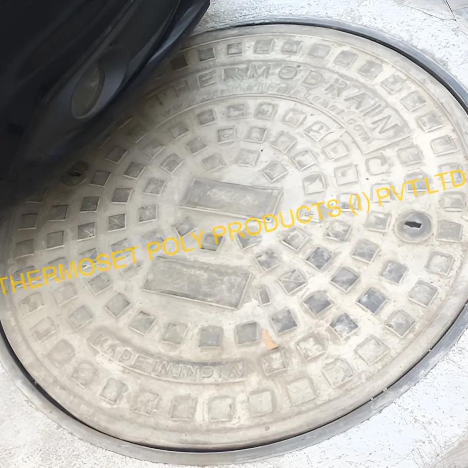 Thermoset Poly FRP GRP Composite Solid Top Manhole Covers 4