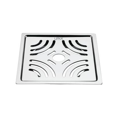 Lipka Gamma Deluxe Square Flat Cut Floor Drain (6 x 6 Inches) with Hole