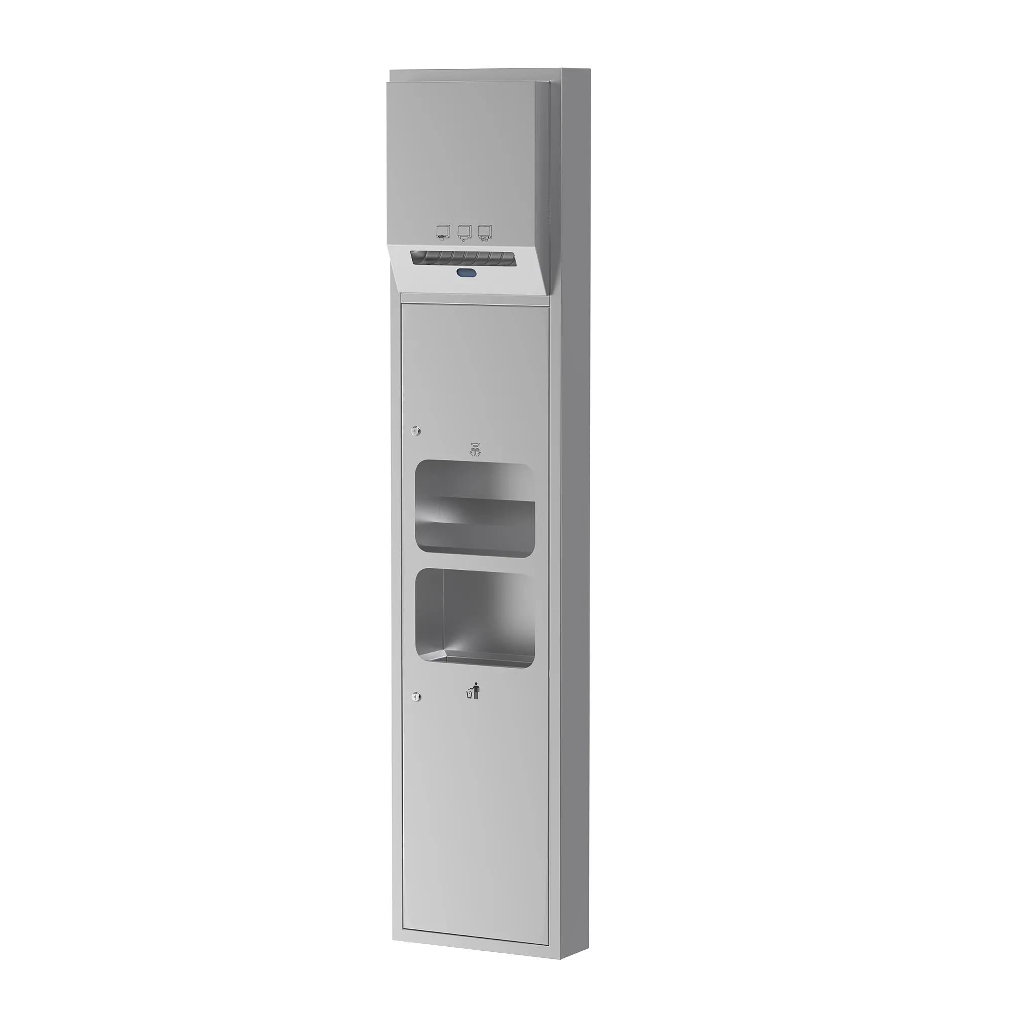 Dolphy Silver 3-in-1 Stainless Steel Surface-Mount Panel with HRT Roll Dispenser
