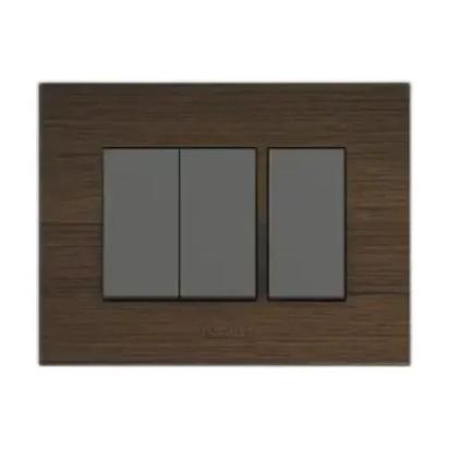 Polycab Caprina - 3M Grid Frame+Cover Levana (Natural Wood) by Polycab : Colours available: Brown