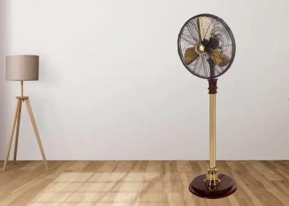 TheFanStudio Pedestal Wooden Fan by The Fan Studio : Colours available: GoldMattPVD, Brown