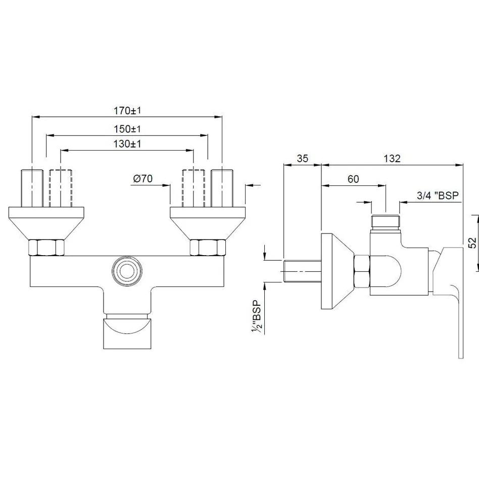 Jaquar Single Lever Exposed Shower Mixer - Stainless Steel - VGP-SSF-81147 1