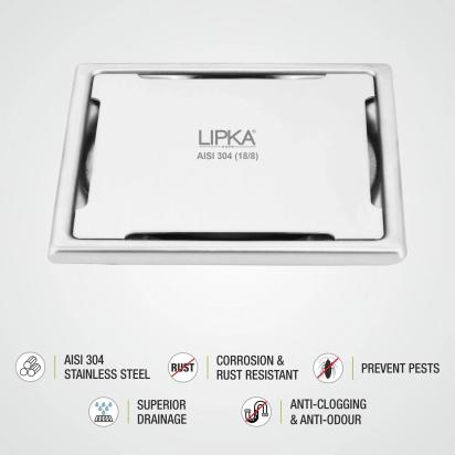 Lipka Yellow Exclusive Square Floor Drain (5 x 5 Inches) 3