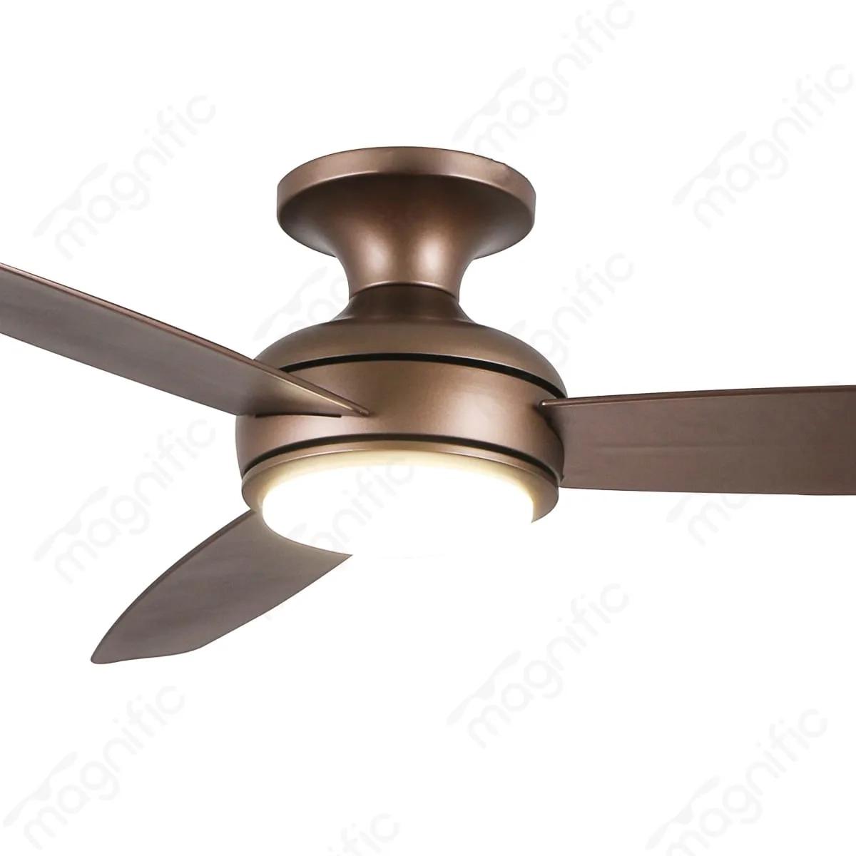 Magnific Maestro – 47″ Modern Hugger Fan with LED Light for Low Ceilings - Brown 2
