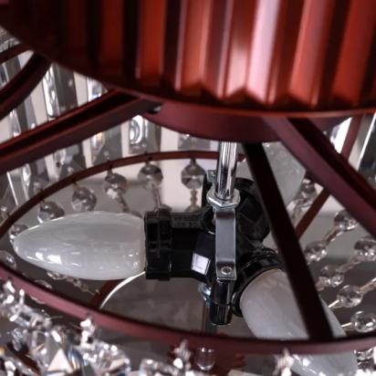 The WhiteTeak Encrusted (132 cm Span, Mahogany Color Metal Body, Mahogany Finish MDF Blades) Crystal Chandelier Ceiling Fan by White Teak : Colours available: Brown 10 9