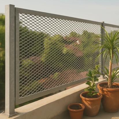 Justfence Expanded Metals Fence by Justfence : Colours available: Silver