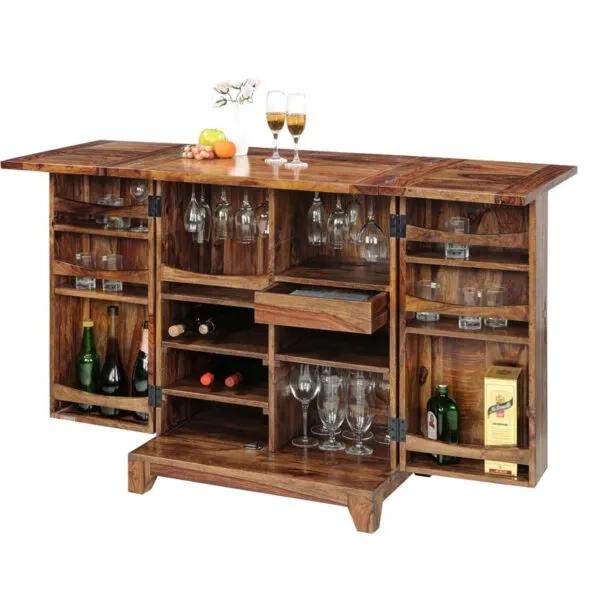 Natural Living Whirl Wooden Bar Cabinet (Tuscany) 3