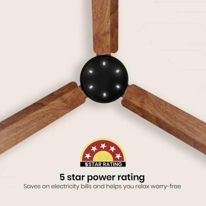 Crompton Energion NITEO BLDC Ceiling Fan - Dark Cherry Wood by Crompton : Colours available: Brown 3 6