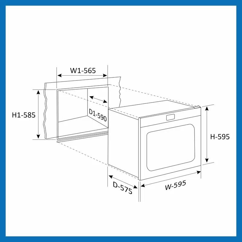 Glen Built in Oven Motorised Rotisserie Turbo Fan 78Ltr with Multi-function (660 MRT BL) 1