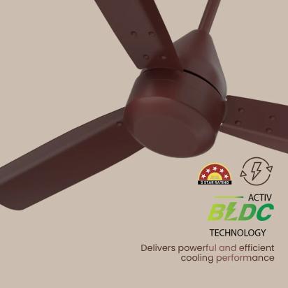 Crompton Energion Groove Regmote BLDC Ceiling Fan -  Brown by Crompton : Colours available: Brown 10 4