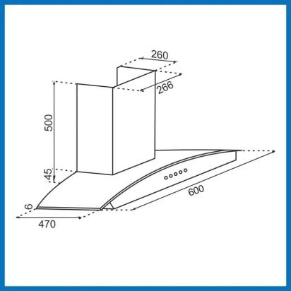 Glen Kitchen Chimney Curved Glass with Motion Sensor Baffle filter 60cm 1250 m3/h -Black (CH6071MSBL60LTW) 7